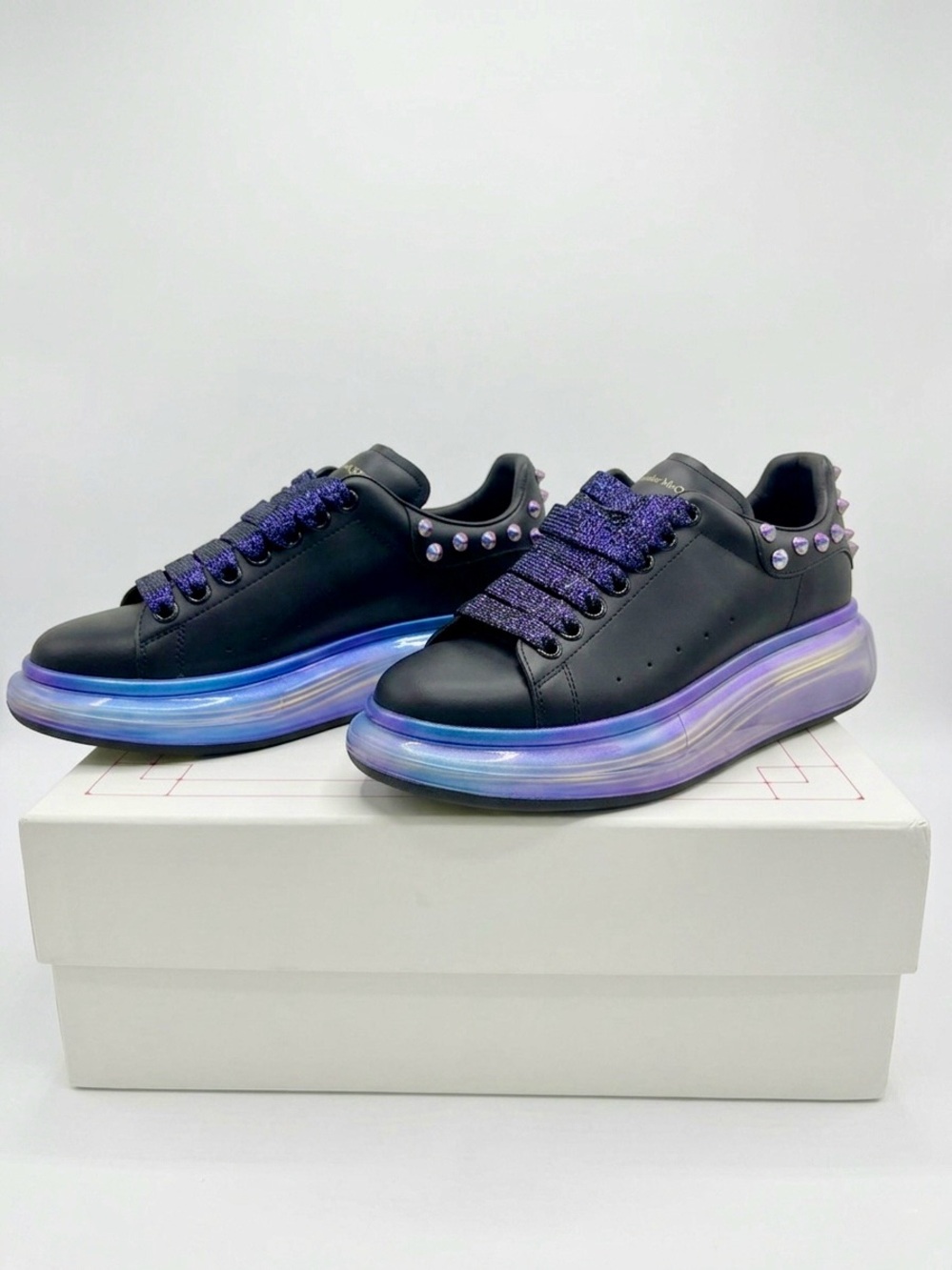 NWT Alexander McQueen Purple Irridescent with studs